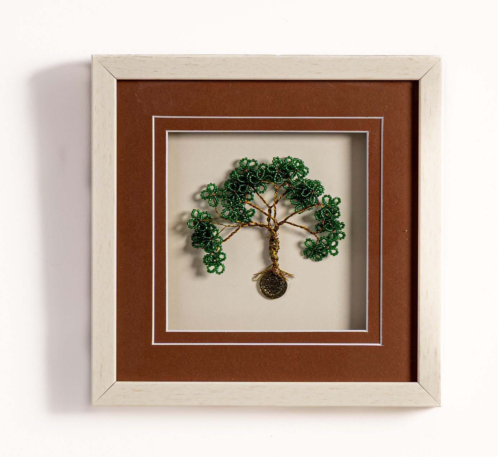 برواز شجرة الزيتون من الخرز و اسلاك النحاس (حجم كبير)